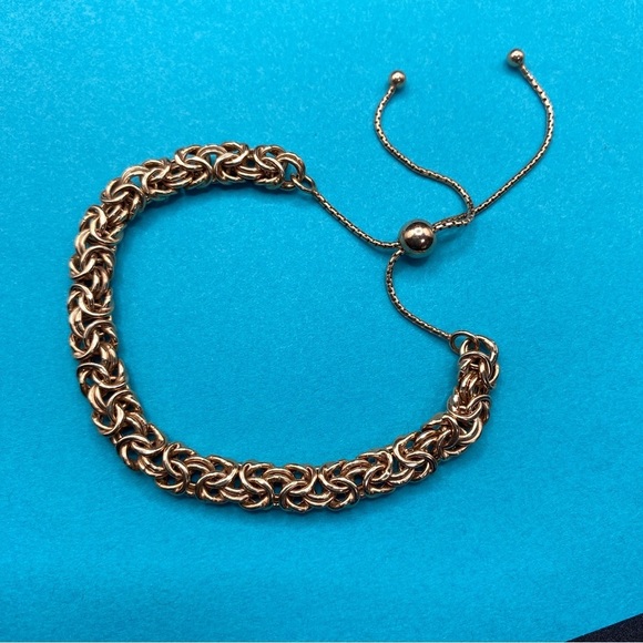 Goldtone Mesh Chain Slider Bracelet - Picture 6 of 9